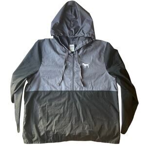 Pink Victoria’s Secret Women Hoodie Jacket size M | L Half Zip Lightweight Gray